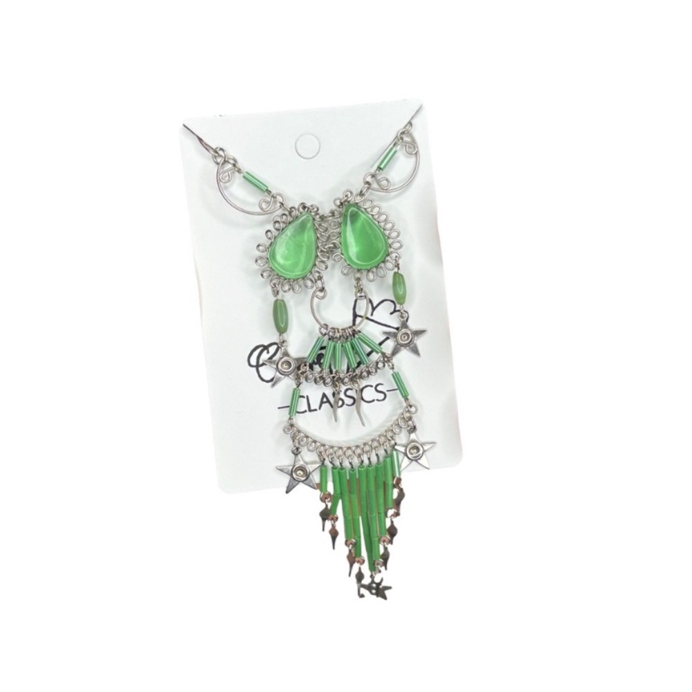 Green and Silver Statement jewellery set